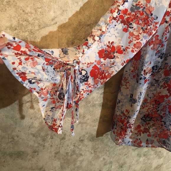 Zac & Rachel Petite Button & Tie 3/4 Blouse - Picture 7 of 12